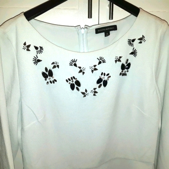 Banana Republic Mint Green Embellished Dress 10/12 - Picture 2 of 11